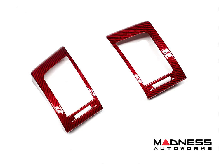 Jaguar F-TYPE Interior Trim - Carbon Fiber - Air Vent Cover Trim Kit - Red Candy